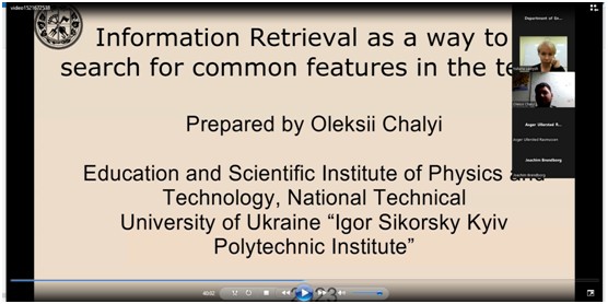 Information retrieval as a way to search for common features in the text