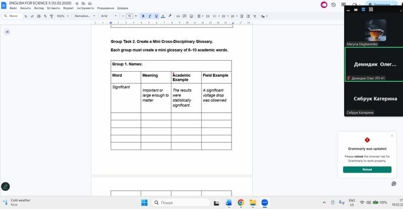 English for Science’ Club Session 5